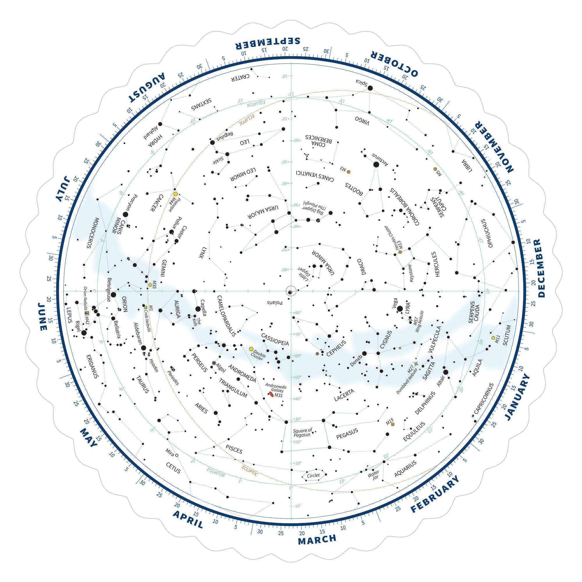 Tirion Double-Sided Multi-Latitude Planisphere with Astro R-Lite