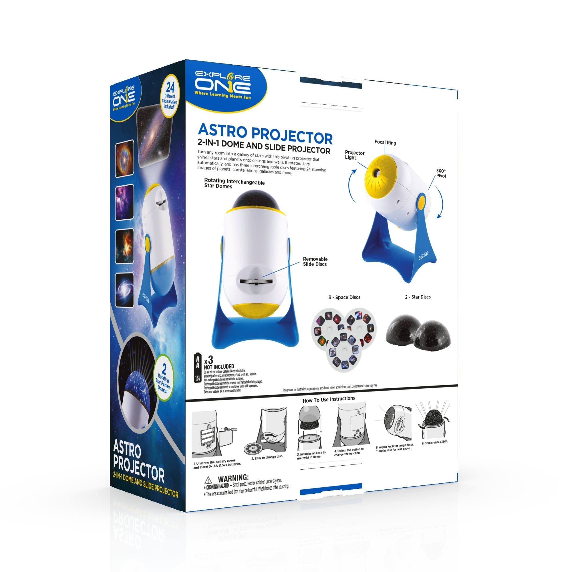 Explore One Astro Projector 2-in-1 Dome and Slide Projector