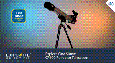 Explore One 50mm CF600 Refractor Telescope - 88-10050CF