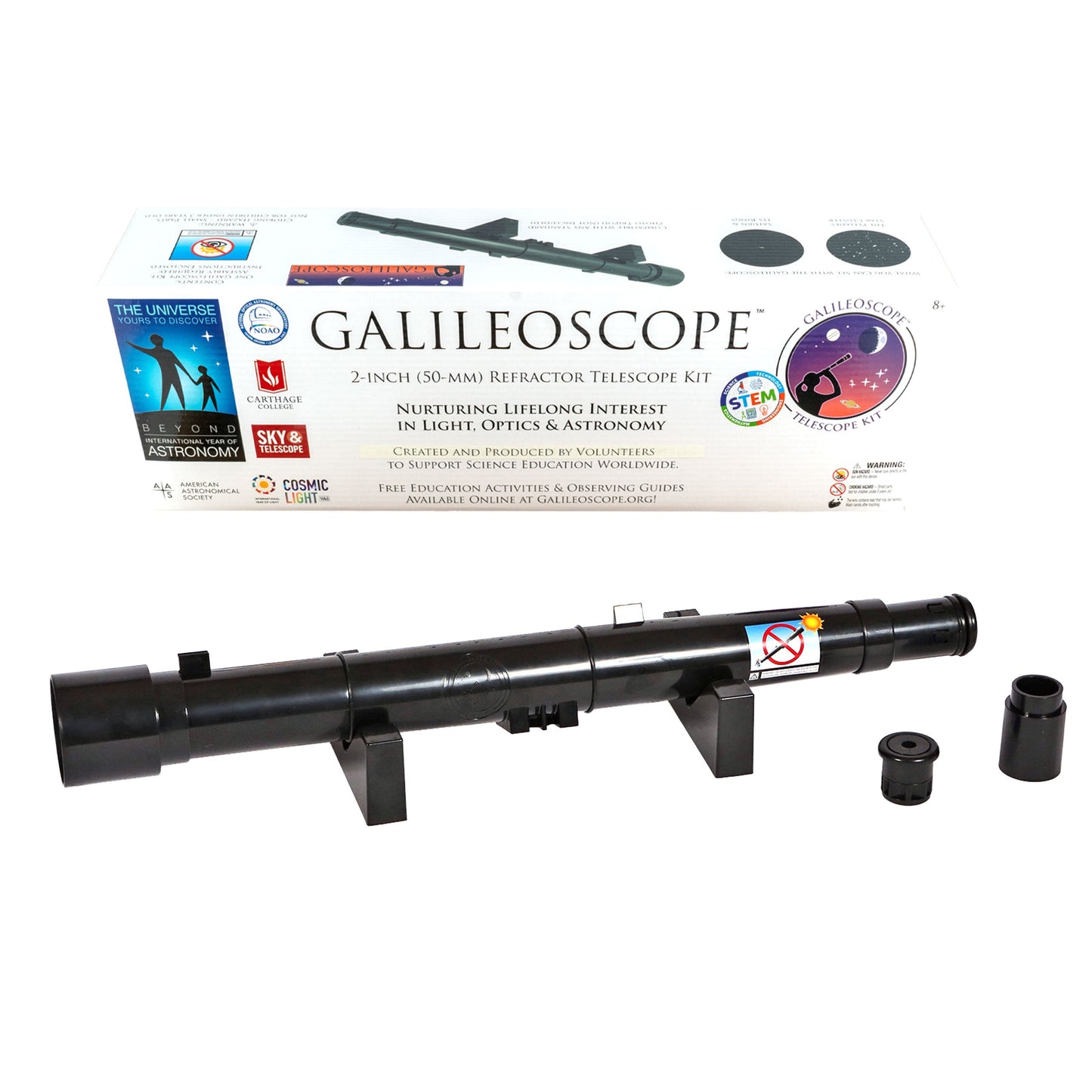 Galileoscope Refractor Telescope STEM Kit with Solar Filter
