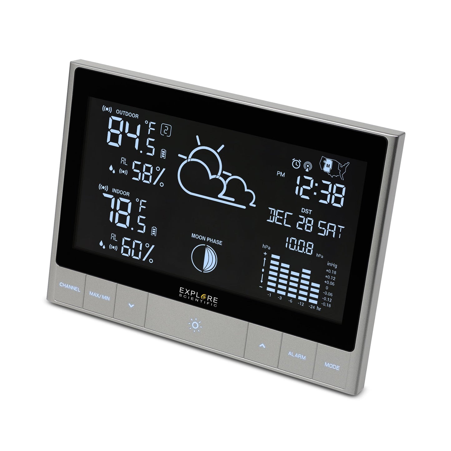 Explore Scientific CrystalVision Advanced Weather Station with LED Touch Keys
